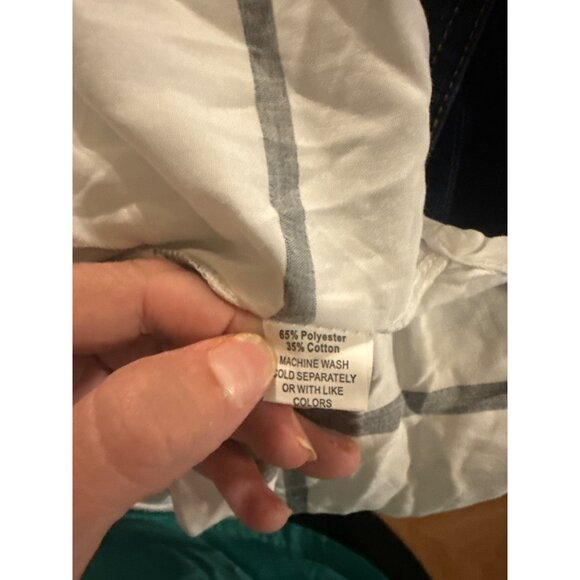 Jon & Anna Contemporary M White & Black Checkered Button-Up Cropped Shirt With 3 - Picture 6 of 6